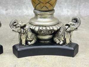 Pair of Egyptian-style decorative candle stands - 2