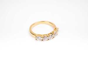 A moissanite ring in gold plated sterling silver - 2