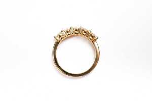 A moissanite ring in gold plated sterling silver - 4