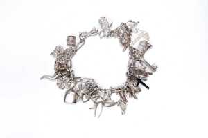 A charm bracelet in sterling silver