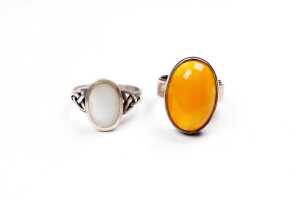 Six gemstone rings in sterling silver - 3