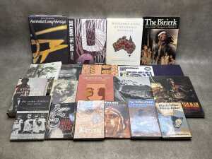 Indigenous art and cultural history books, including The Story of Australia's People