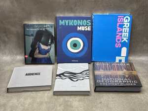 Photography and style books, including Mykonos Muse