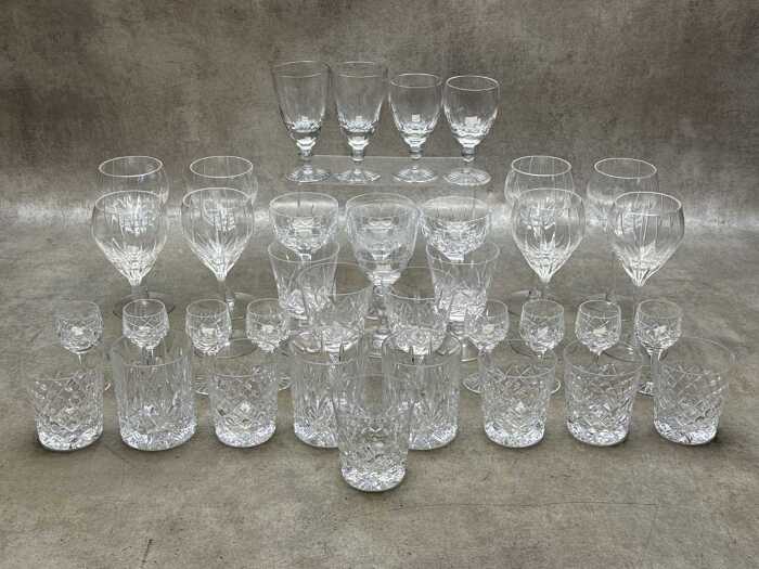Cut crystal stemware