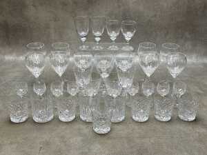 Cut crystal stemware