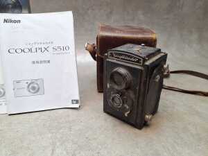 Three cameras, plus antique binoculars - 5
