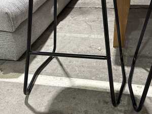 Set of four timber saddle bar stools - 4