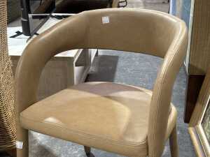 Lounge Lovers tan leather tub chair - 2