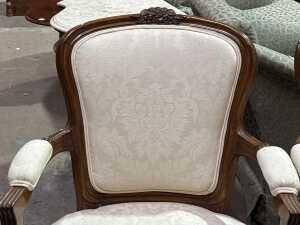 Pair of Louis XV style walnut armchairs - 2