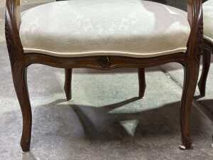 Pair of Louis XV style walnut armchairs - 3