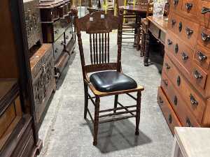 Antique timber dining chair