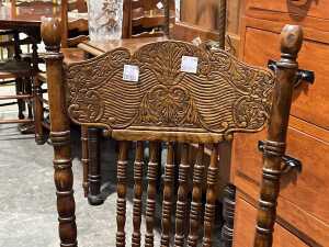 Antique timber dining chair - 3
