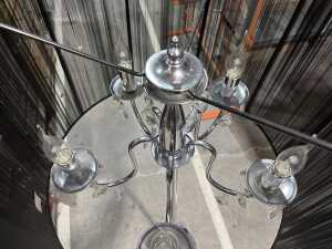 Chrome and crystal lamp with lace shade - 3
