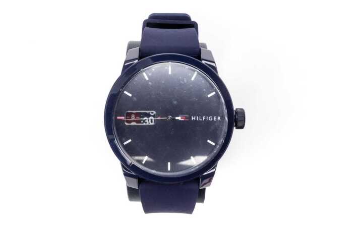 A Tommy Hilfiger Denim silicone quartz watch