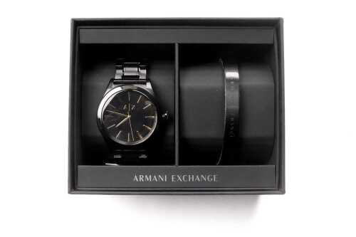 An Armani Exchange watch and bracelet