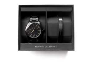 An Armani Exchange watch and bracelet