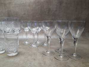 Assorted glassware including Luigi Bormioli stemmed wine glasses - 3