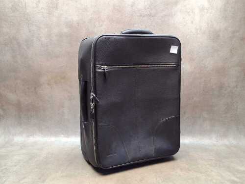 Oroton black leather suitcase