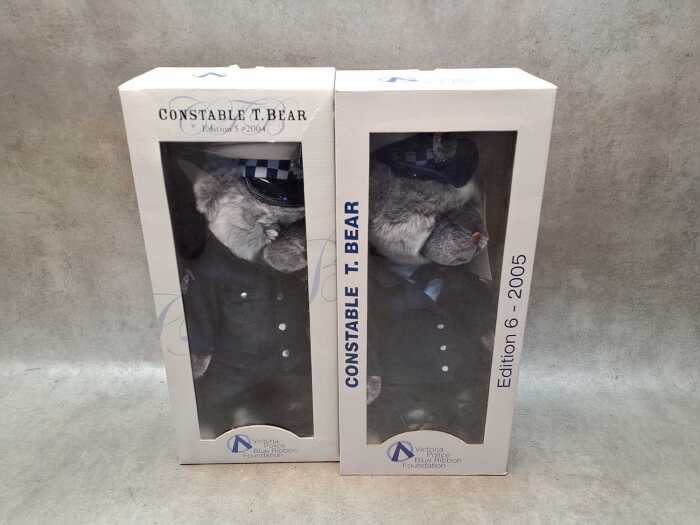 Two Victoria Police Blue Ribbon teddy bears- 2004 and 2005