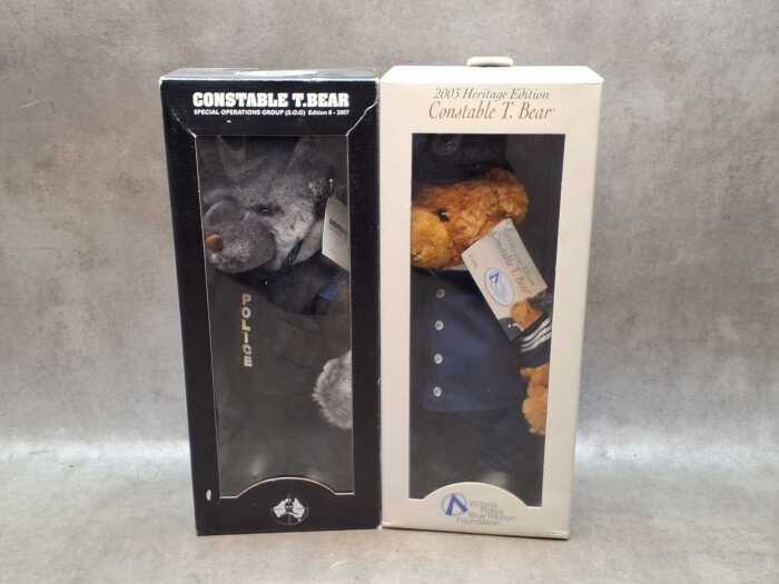 Two Victoria Police Blue Ribbon teddy bears, 2003 and 2004