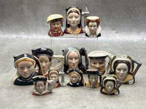 Royal Doulton and James Sadler Henry VIII and his wives character jugs