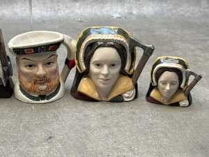 Royal Doulton and James Sadler Henry VIII and his wives character jugs - 4