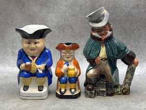 Collection of ceramic character and Toby jugs, including Royal Doulton - 3