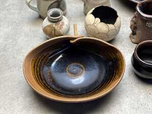 Assorted studio pottery including vases, cannisters, bowls, etc. - 5