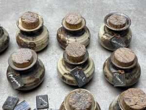 14 Robert Gordon Gembrook Pottery spice canisters with additional spice labels - 3