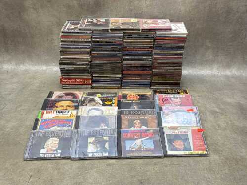 Country music CDs, including Dolly Parton