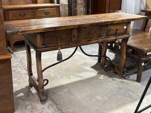 Spanish-style rustic country home console table