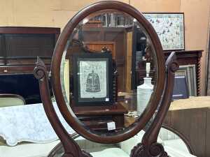 Victorian mahogany vanity mirror - 2