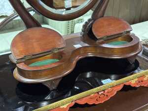 Victorian mahogany vanity mirror - 4