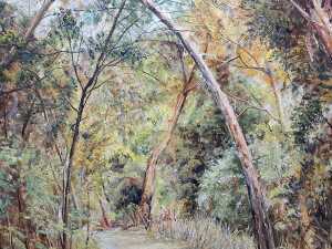 Geoff Howden, Paddy's Track, Wye River 1992, acrylic painting on board - 2