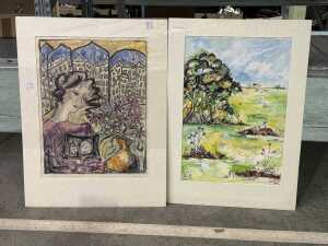 Six mounted original artworks by Tasmanian artist Karen Armstrong - 2