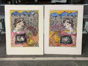 Six mounted original artworks by Tasmanian artist Karen Armstrong - 4