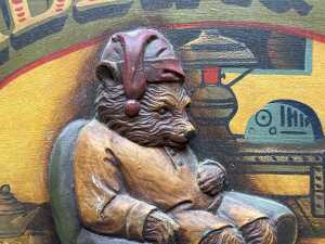 'Paddington Tea House' hand-painted timber sign with carved Paddington to centre - 3