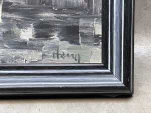 Heng (artist unknown), (Asian street scene), acrylic painting on board - 3