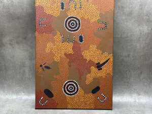 Doris Rubuntja (working 1980s-90s), Kangaroo and Emu Dreaming 1990, acrylic painting on canvas - 3