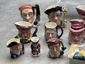Collection of ceramic character and Toby jugs, including Royal Doulton - 3