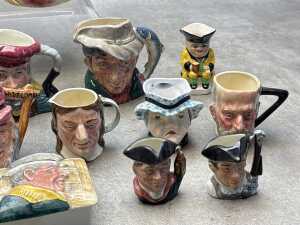 Collection of ceramic character and Toby jugs, including Royal Doulton - 4