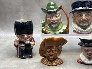 Collection of ceramic character and Toby jugs, including Royal Doulton - 2