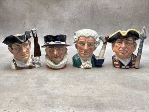 Four Royal Doulton Toby jugs
