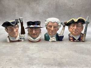 Four Royal Doulton Toby jugs