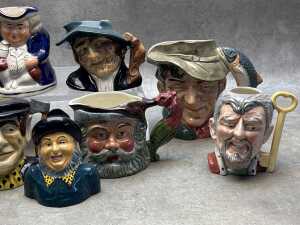 Collection of ceramic character and Toby jugs, including Royal Doulton - 4