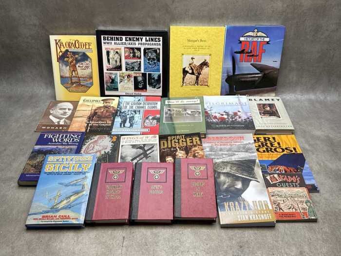 Military history books, including Spitfires Over Sicily