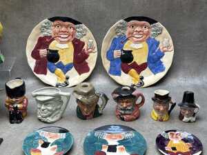Collection of ceramic character and Toby jugs, including Royal Doulton - 3