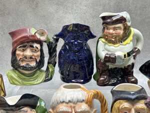 Collection of ceramic character and Toby jugs, including Royal Doulton - 2