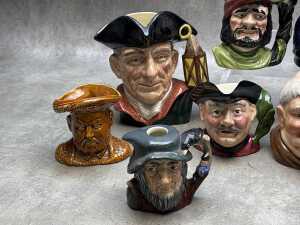 Collection of ceramic character and Toby jugs, including Royal Doulton - 3