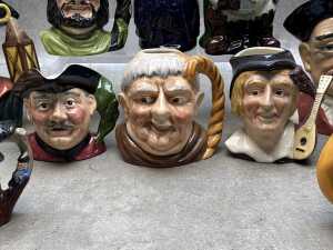 Collection of ceramic character and Toby jugs, including Royal Doulton - 5
